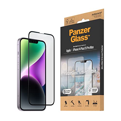 PanzerGlass™ Anti-Reflective Displayschutz für iPhone 14 Plus | 13 Pro Max - kratzfestes, entspiegeltes iPhone Schutzglas mit matter Oberfläche - Schutz bis zum Displayrand und Case Friendly von Panzer Glass