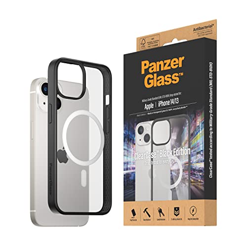 PanzerGlass™ ClearCase™ Schutzhülle für iPhone 14 | 13 - MagSafe kompatible iPhone Schutzhülle - Rückseite aus gehärtetem Glas mit stoßdämpfendem TPU-Rahmen - Military Grade Standard von Panzer Glass
