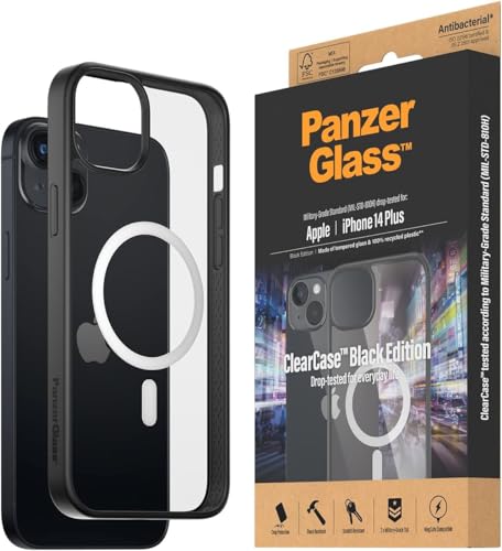 PanzerGlass™ ClearCase™ Schutzhülle für iPhone 14 Plus - MagSafe kompatible iPhone Schutzhülle - Rückseite aus gehärtetem Glas mit stoßdämpfendem TPU-Rahmen - Military Grade Standard von Panzer Glass