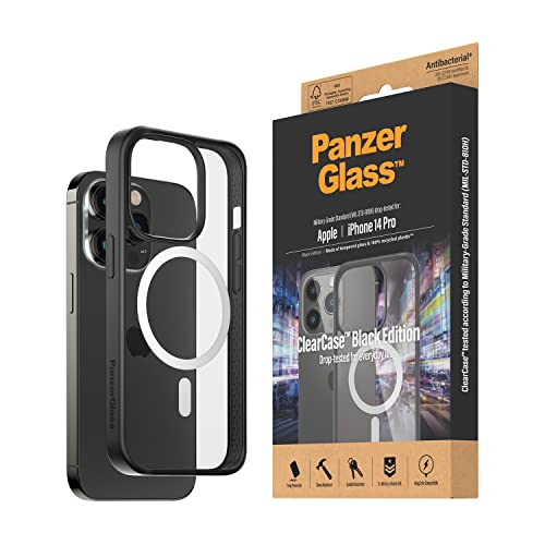 PanzerGlass™ ClearCase™ Schutzhülle für iPhone 14 Pro - MagSafe kompatible iPhone Schutzhülle - Rückseite aus gehärtetem Glas mit stoßdämpfendem TPU-Rahmen - Military Grade Standard von Panzer Glass