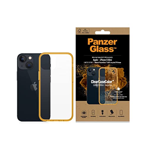 PanzerGlass™ ClearCaseColor™ Stoßfest Hülle Kompatibel für iPhone 13 Mini - Tangerine Limited Edition, Echter Militärischer Schutz Hardcase Handyhülle für iPhone 13 Mini Case von Panzer Glass