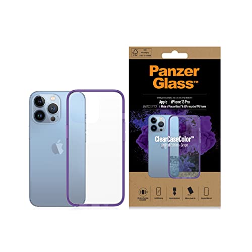 PanzerGlass™ ClearCaseColor™ Stoßfest Hülle Kompatibel für iPhone 13 Pro - Grape Limited Edition, Echter Militärischer Schutz Hardcase Handyhülle für iPhone 13 Pro Case von Panzer Glass