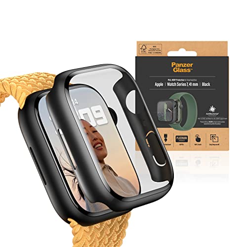 PanzerGlass™ Displayschutz für Apple Watch 7/8 41mm - Full Body Schutzhülle aus Gehärtetem Glas gegen Kratzer und Stöße, Schwarz von Panzer Glass