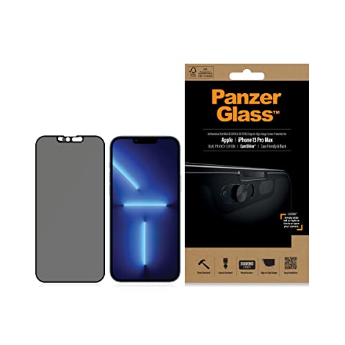 PanzerGlass™ Displayschutz - Schutzfolie für iPhone 13 Pro Max 2021 6.7” mit CamSlider™ Black Privacy von Panzer Glass