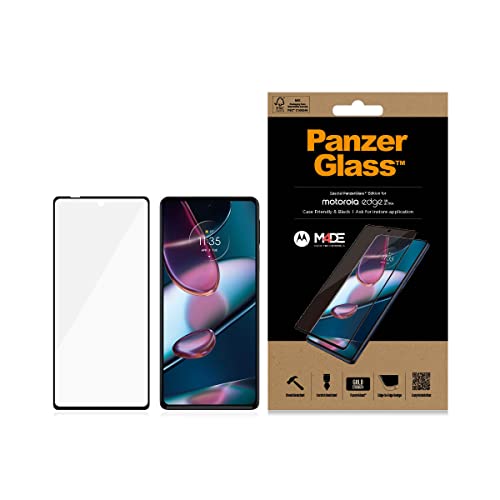 PanzerGlass™ Displayschutz für Motorola edge 30 Pro - kratzfestes, gehärtetes Displayschutz Glas mit vollständiger Displayabdeckung - Case Friendly Screen Protector für Motorola edge 30 Pro von Panzer Glass