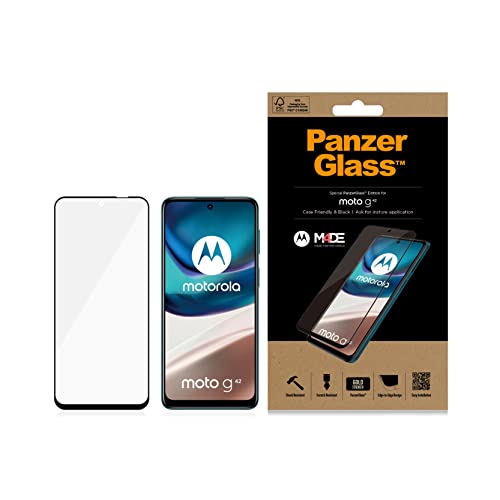 PanzerGlass™ Displayschutz für Motorola moto g42 - kratzfestes, gehärtetes Displayschutz Glas mit vollständiger Displayabdeckung - Case Friendly Screen Protector für Motorola moto g42 von Panzer Glass