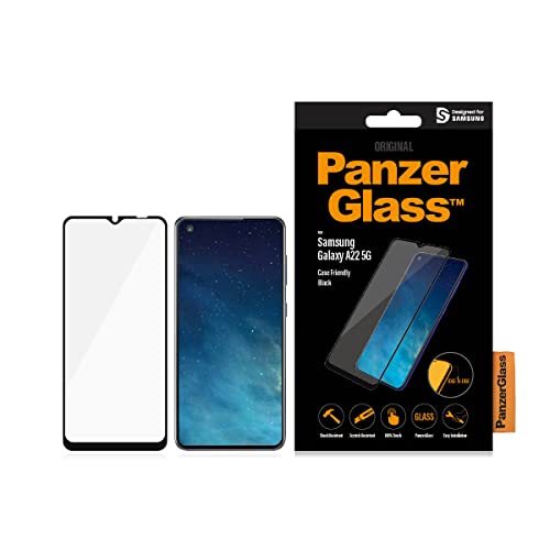 PanzerGlass™ Displayschutz für Samsung Galaxy A22 5G - kratzfestes, gehärtetes Displayschutz Glas mit vollständiger Displayabdeckung - Case Friendly Screen Protector für Samsung Galaxy A22 5G von Panzer Glass