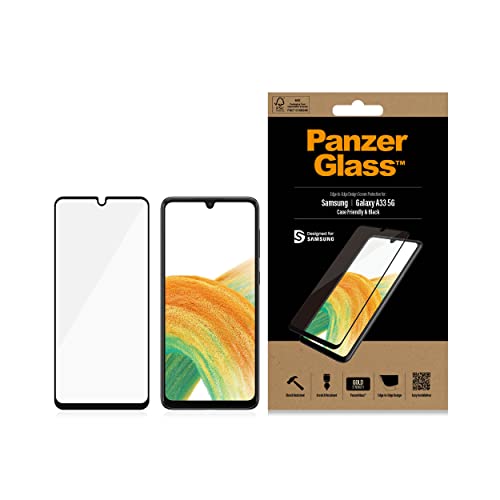 PanzerGlass™ Displayschutz für Samsung Galaxy A33 5G - kratzfestes, gehärtetes Displayschutz Glas mit vollständiger Displayabdeckung - Case Friendly Screen Protector für Samsung Galaxy A33 5G von Panzer Glass