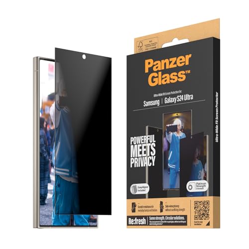 PanzerGlass™ Displayschutz mit Privacy Funktion für Samsung Galaxy S24 Ultra - Schützen Sie Ihre Privatsphäre & die Integrität Ihres Geräts von Panzer Glass
