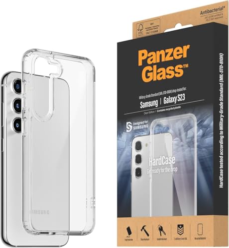 PanzerGlass™ HardCase Handy Schutzhülle für Samsung Galaxy S23 - Case mit 3X Militärstandard - absorbiert Stürze aus 3,6m Höhe - stoßdämpfender TPU-Rahmen - vergilbungsfrei, transparent von Panzer Glass