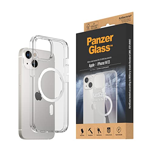 PanzerGlass™ HardCase Schutzhülle für iPhone 14 | 13 - MagSafe kompatibles iPhone Case - Rückseite aus stoßsicherem Kunststoff mit stoßdämpfendem TPU-Rahmen - dreifacher Militärstandard von Panzer Glass