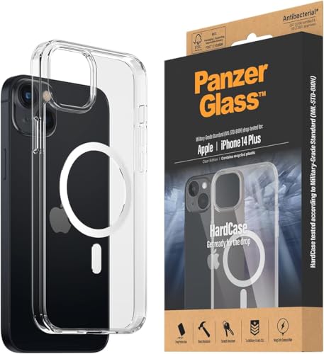 PanzerGlass™ HardCase Schutzhülle für iPhone 14 Plus - MagSafe kompatibles iPhone Case - Rückseite aus stoßsicherem Kunststoff mit stoßdämpfendem TPU-Rahmen - dreifacher Militärstandard von Panzer Glass