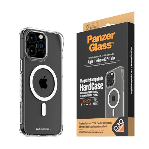 PanzerGlass™ HardCase mit D3O® Bio und MagSafe für Apple iPhone 15 Pro Max - Schutz ohne Kompromisse, stoßfeste Rückabdeckung mit stoßdämpfendem Rahmen - kompatibel mit iPhone 15 von Panzer Glass