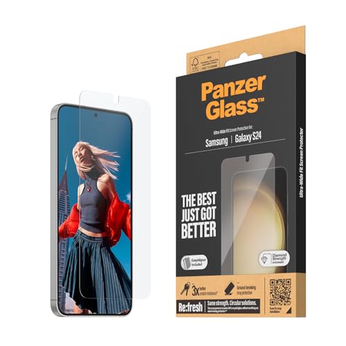 PanzerGlass™ Kratzfester Displayschutz Samsung Galaxy S24 - Ultraschall-Fingerabdruckleser-Kompatibilität, Nachhaltige Verpackung - Schütze dein Display von Panzer Glass