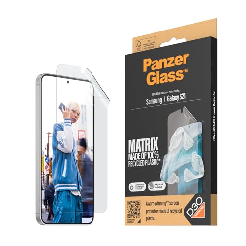 PanzerGlass™ Matrix Bildschirmschutz für Samsung Galaxy S24 - Verlängert die Lebensdauer des Telefons, mühelose Installation, umweltfreundlicher Schutz von Panzer Glass