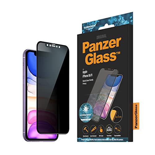 PanzerGlass™ Privacy Screen Protector für iPhone XR 11 mit Privacy Filter, vollständige Abdeckung, Case Friendly, Anti Fingerprint, Anti Bakteriell, gehärtetes Glas, Panzerglas mit Sichtschutz von Panzer Glass