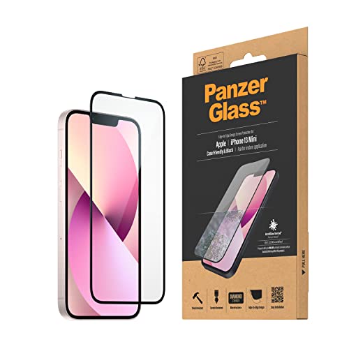 PanzerGlass™ Screen Protector für iPhone 13 mini, vollständige Abdeckung, Case Friendly, Anti Fingerabdruck, Anti Bakteriell, gehärtetes Glas, kratzfest, iPhone Displayschutz, Glas Screen Protector von Panzer Glass