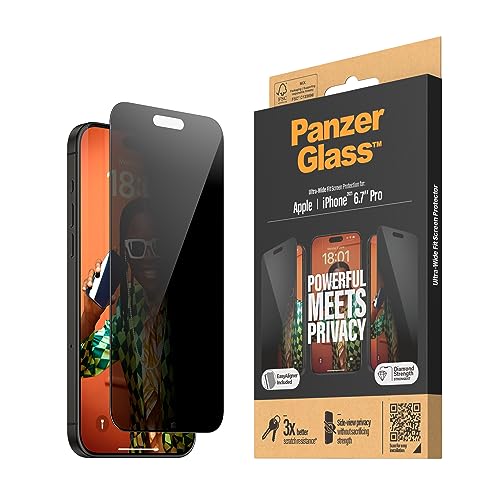 PanzerGlass - Privacy Screen Protector iPhone 15 Pro Max - Ultra-Wide Fit w. EasyAligner von Panzer Glass
