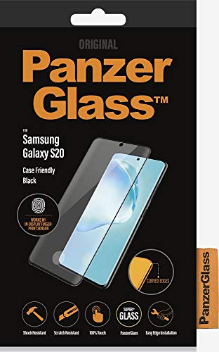 PanzerGlass Schutzhülle für Samsung Galaxy S20, kompatibel mit Fingerabdruck-Hüllen, Schwarz, 7228, Klar von Panzer Glass