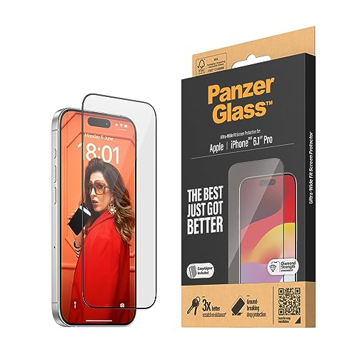 PanzerGlass - Screen Protector iPhone 15 Pro - Ultra-Wide Fit w. EasyAligner von Panzer Glass