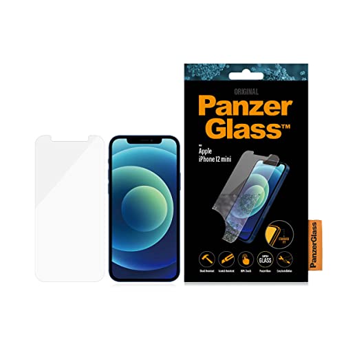 PanzerGlass antibakterielles Schutzglas passend für Apple iPhone 12 Mini, Standard Fit von Panzer Glass