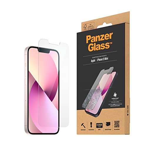 PanzerGlass iPhone 13 Mini Antibakt, Standard Fit - Passend für iPhone 13 Mini, 2741, Durchsichtig von Panzer Glass