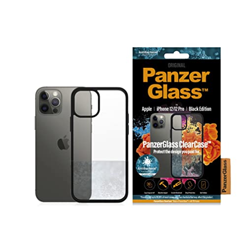 PanzerGlass klare Schutzhülle mit schwarzem Rand für Apple iPhone 12 und für Apple iPhone 12 Pro von Panzer Glass