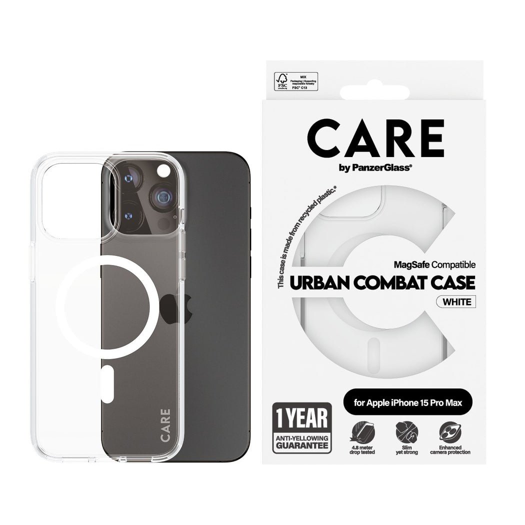 CARE by PanzerGlass - Case Transparent w. White MagSafe - iPhone 15 Pro Max CARE by PanzerGlass - Case Transparent w. White MagSafe - iPhone 15 Pro Max von Panzer