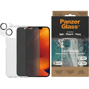 PanzerGlass™ 3-in-1 Protection Handy-Cover für Apple iPhone 14 transparent, transparent, schwarz von PanzerGlass™