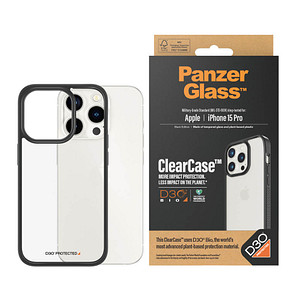 PanzerGlass™ ClearCase D30 Handy-Cover für Apple iPhone 15 Pro transparent, schwarz von PanzerGlass™