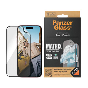 PanzerGlass™ D30 Matrix UWF mit Applikator Display-Schutzfolie für Apple iPhone 15 von PanzerGlass™