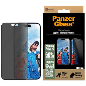 PanzerGlass™ Privacy Display-Blickschutzglas für Apple iPhone 15, iPhone 16 von PanzerGlass™