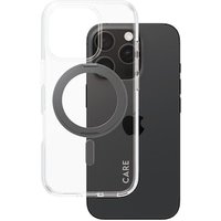 CARE by PanzerGlass® Feature Case Transparent m. Schwarz Kickstand & MagSafe iPhone 16 Pro von PanzerGlass