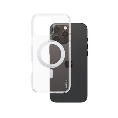 CARE by PanzerGlass® Feature Case Transparent m. Silber Kickstand & MagSafe iPhone 16 Pro Max von PanzerGlass
