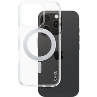 CARE by PanzerGlass® Feature Case Transparent m. Silber Kickstand & MagSafe iPhone 16 Pro von PanzerGlass