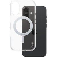 CARE by PanzerGlass® Feature Case Transparent m. Silber Kickstand & MagSafe iPhone 16 von PanzerGlass