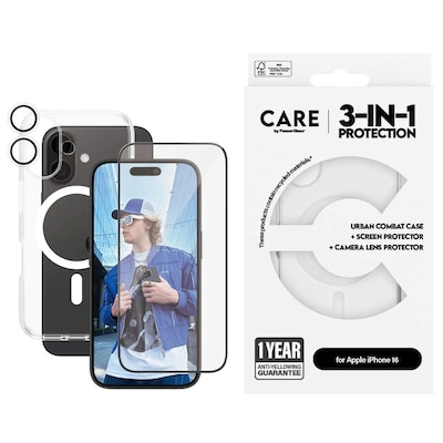 CARE by PanzerGlass® Flagship 3-in-1 Set iPhone 16 von PanzerGlass