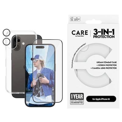 CARE by PanzerGlass® Flagship 3-in-1 Set iPhone 16 von PanzerGlass