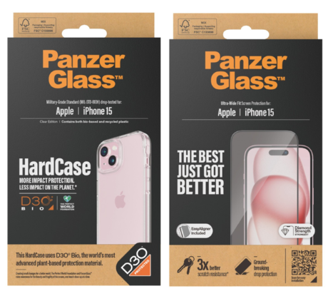 PanzerGlass - Apple Iphone 2023 6.1" HardCase D3O + Ultra Wide Fit (Bundle) von PanzerGlass