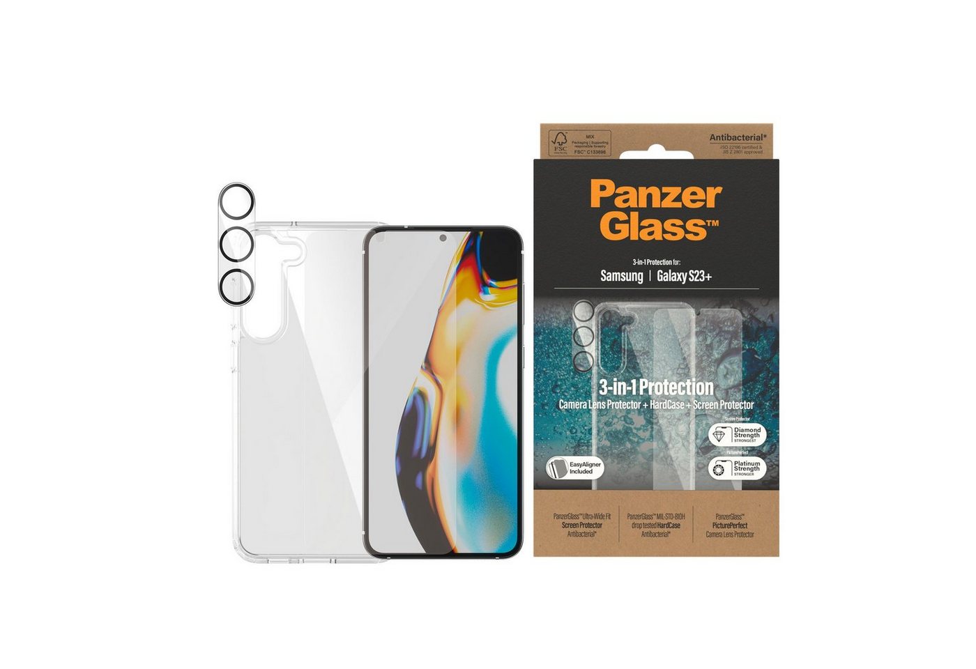 PanzerGlass Backcover Set: HardCase + Screen Protector - Samsung Galaxy S23+ von PanzerGlass