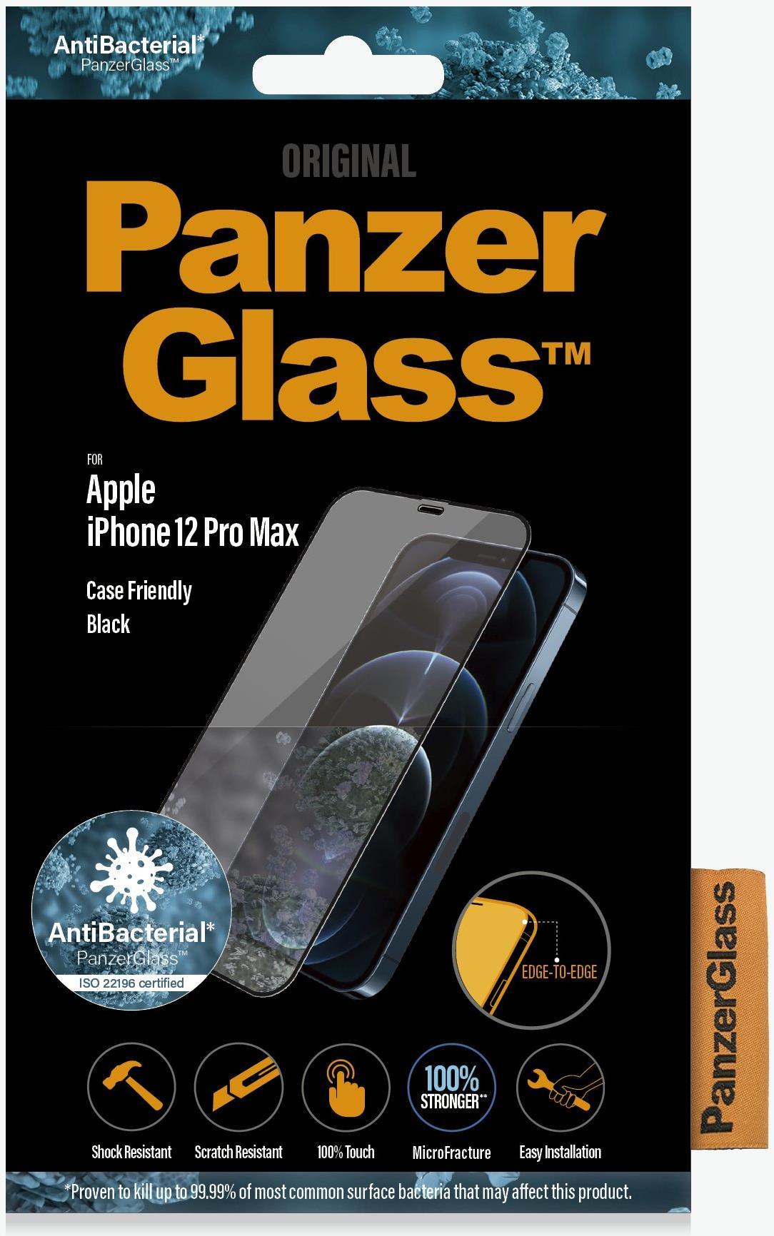 PanzerGlass - Bildschirmschutz für Handy - 6.7 - Schwarz - für Apple iPhone 12 Pro Max (2712) von PanzerGlass