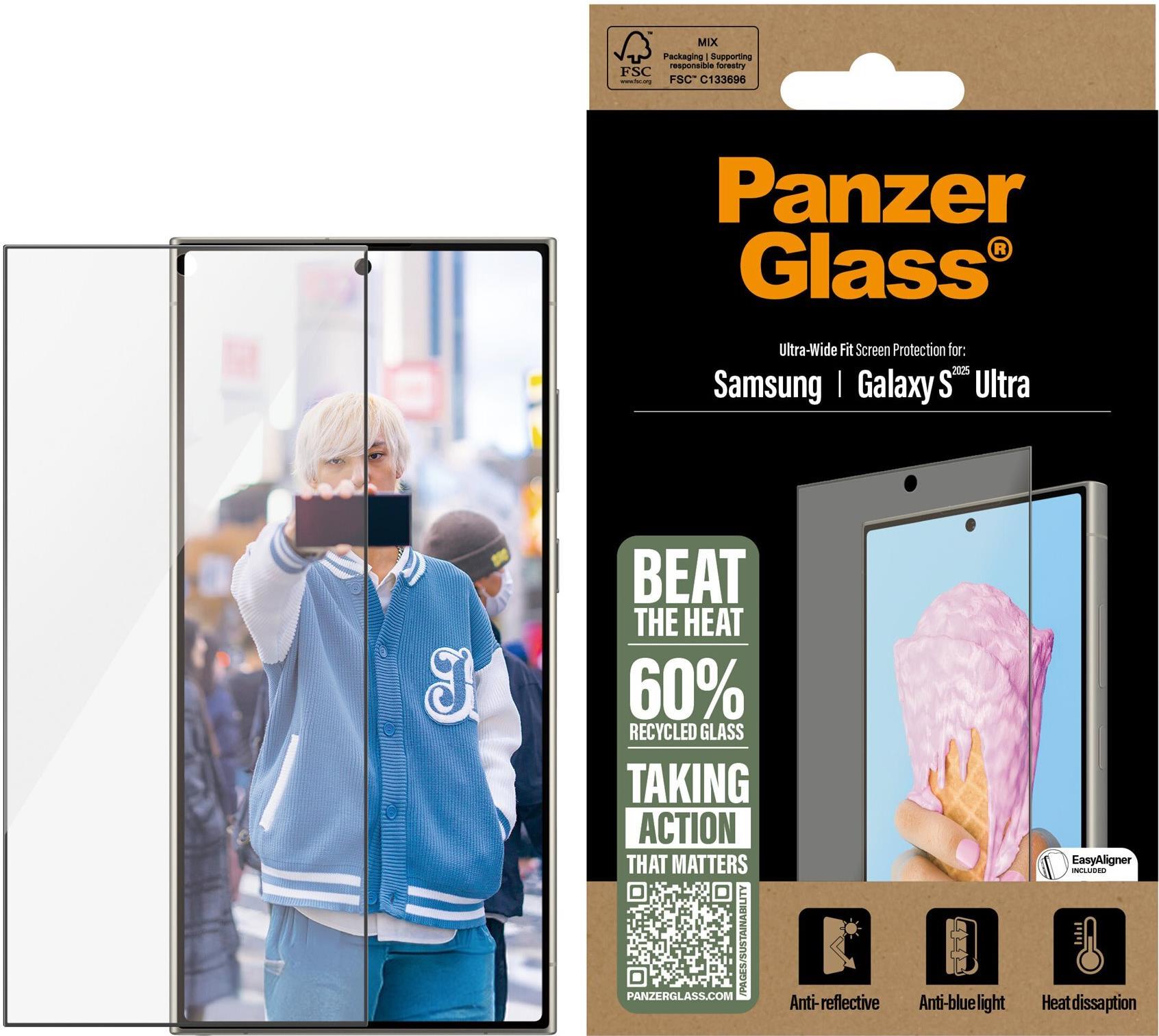 PanzerGlass Bildschirmschutz für Handy - ultra-wide fit, all-in-one (PGRUWFAG38488) von PanzerGlass