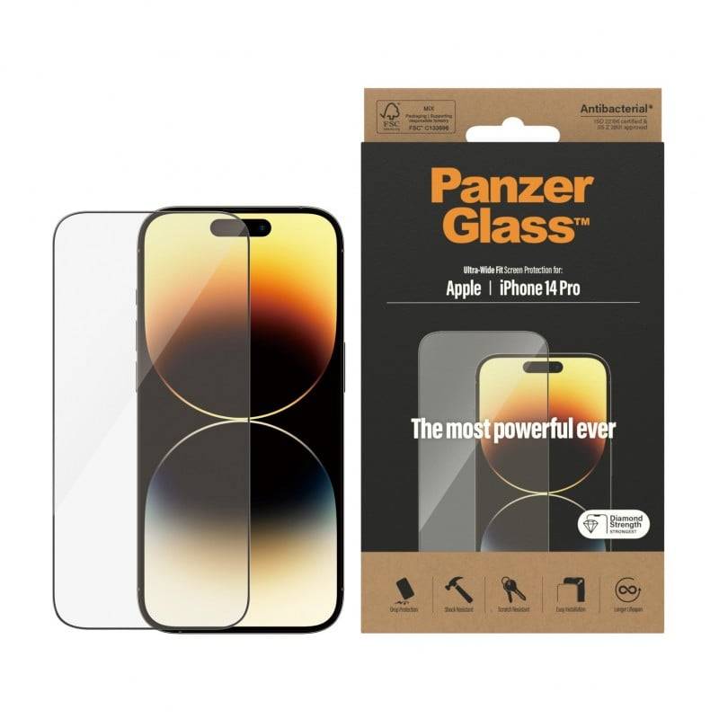 PanzerGlass - Displayschutz Apple iPhone 14 Pro - Ultraweite Passform von PanzerGlass