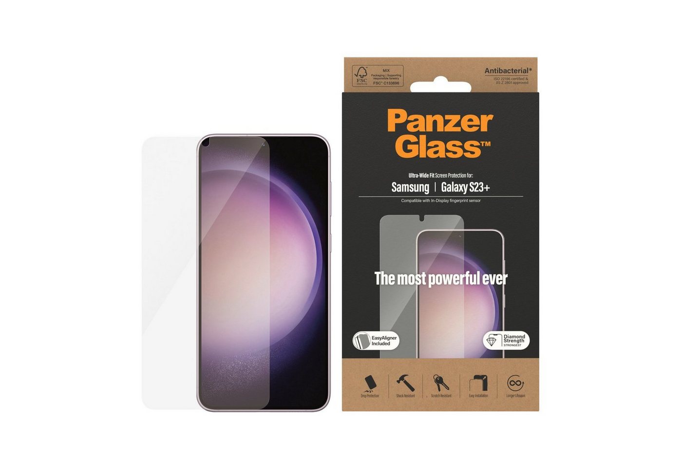PanzerGlass Displayschutz - Samsung Galaxy S23+ UWF AB wA, Displayschutzglas von PanzerGlass