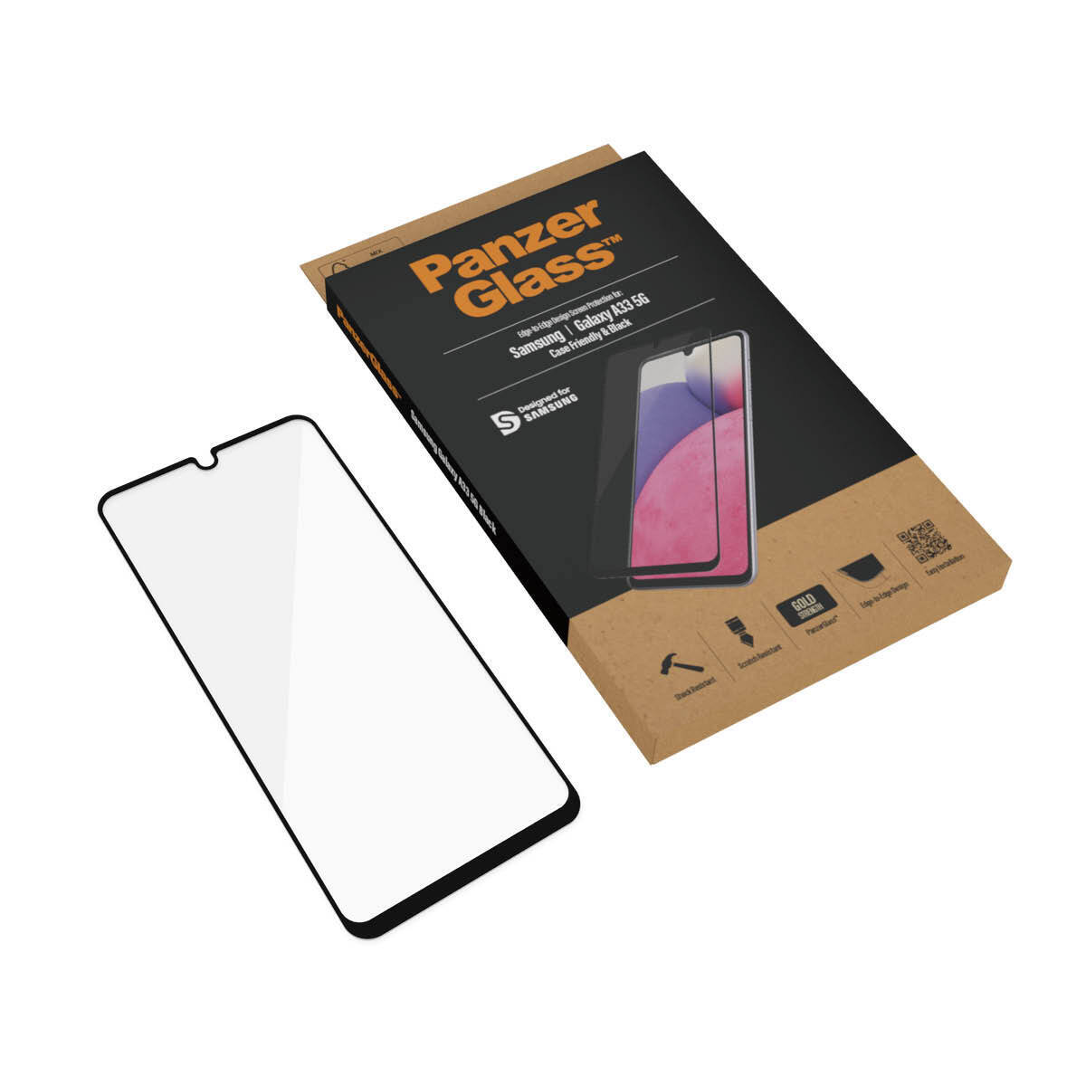 PanzerGlass Displayschutz für Samsung Galaxy A33 5G, Black von PanzerGlass