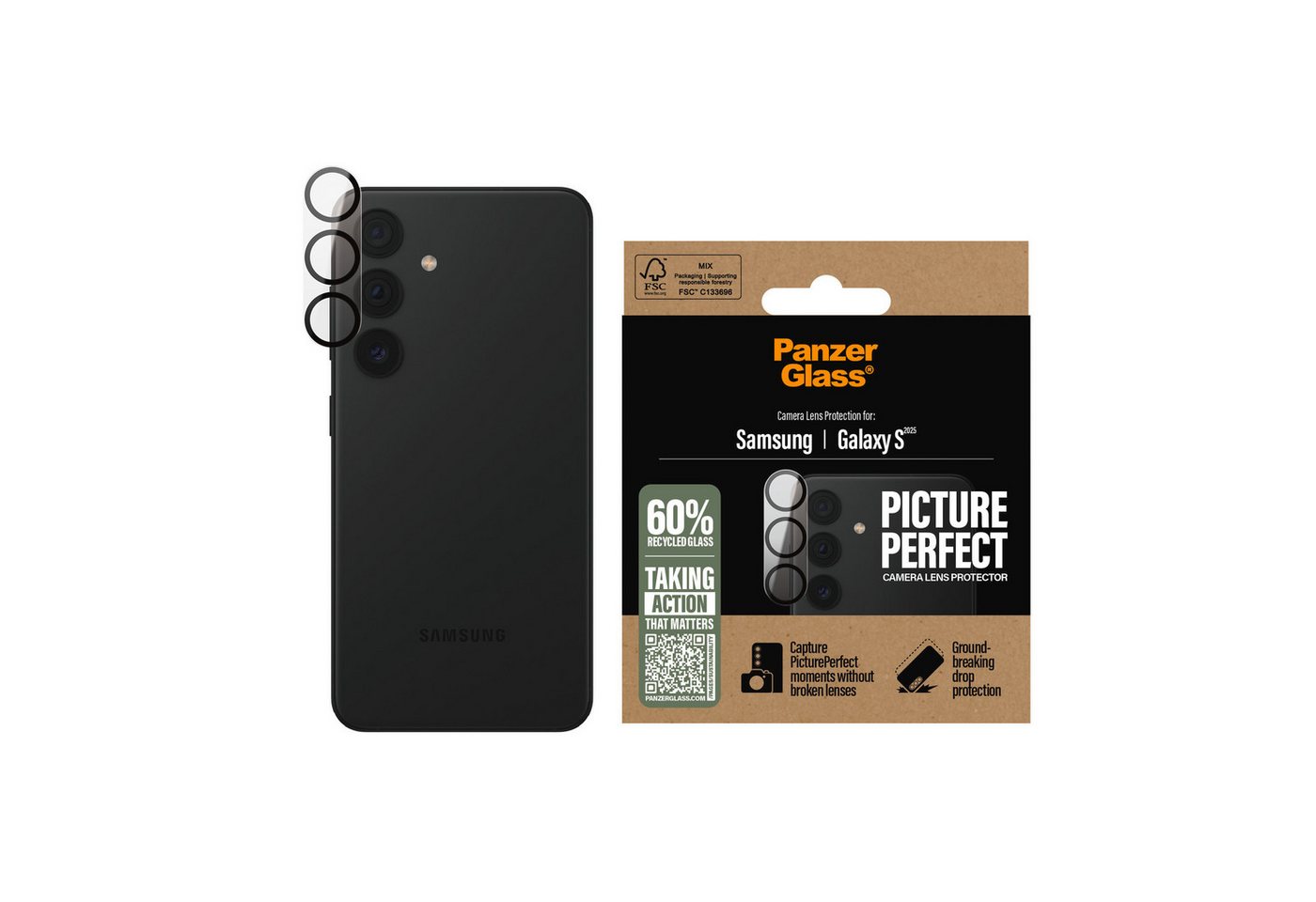PanzerGlass Displayschutzglas PicturePerfect Camera Lens Protection für Samsung Galaxy S25, Displayschutzfolie, Schutzfolie, Bildschirmschutz, kratz- & stoßfest PanzerGlass Displayschutzglas PicturePerfect Camera Lens Protection für Samsung Galaxy S25, Displayschutzfolie, Schutzfolie, Bildschirmschutz, kratz- & stoßfest von PanzerGlass