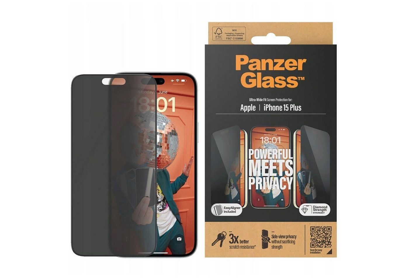 PanzerGlass Displayschutzglas Privacy Displayschutz mit EasyAligner für Apple iPhone 15 Plus, Handy-Schutzfolie, 1 Stück, Displayblickschutz PanzerGlass Displayschutzglas Privacy Displayschutz mit EasyAligner für Apple iPhone 15 Plus, Handy-Schutzfolie, 1 Stück, Displayblickschutz von PanzerGlass