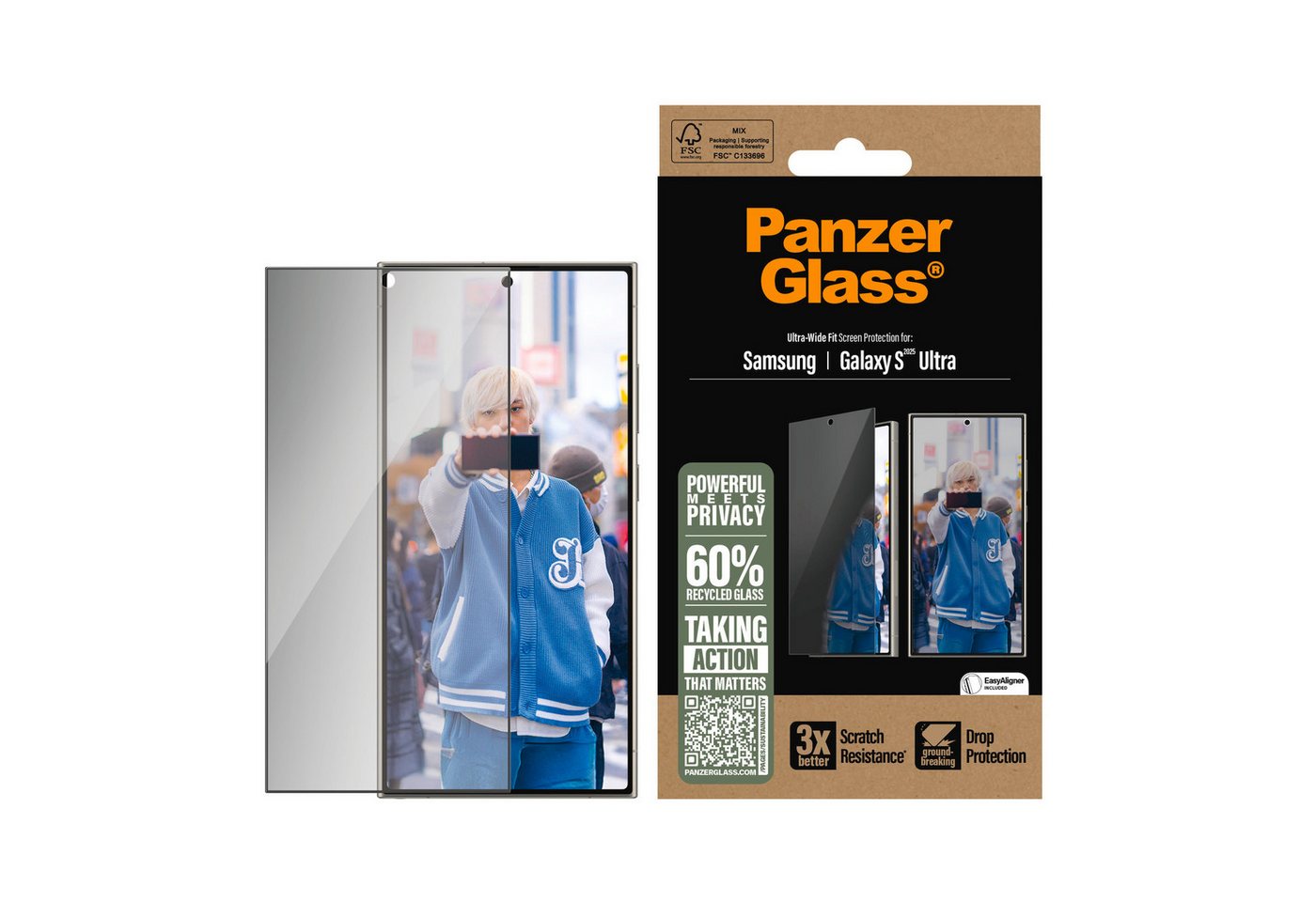 PanzerGlass Displayschutzglas Ultra-Wide Fit Privacy Screen Protection für Samsung Galaxy S25 Ultra, Blickschutz, Schutzfolie, Bildschirmschutz, kratz- & stoßfest PanzerGlass Displayschutzglas Ultra-Wide Fit Privacy Screen Protection für Samsung Galaxy S25 Ultra, Blickschutz, Schutzfolie, Bildschirmschutz, kratz- & stoßfest von PanzerGlass
