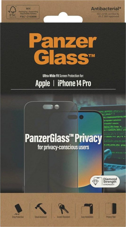 PanzerGlass Displayschutzglas iPhone 14 Pro Ultrawide Privacy AB PanzerGlass Displayschutzglas iPhone 14 Pro Ultrawide Privacy AB von PanzerGlass