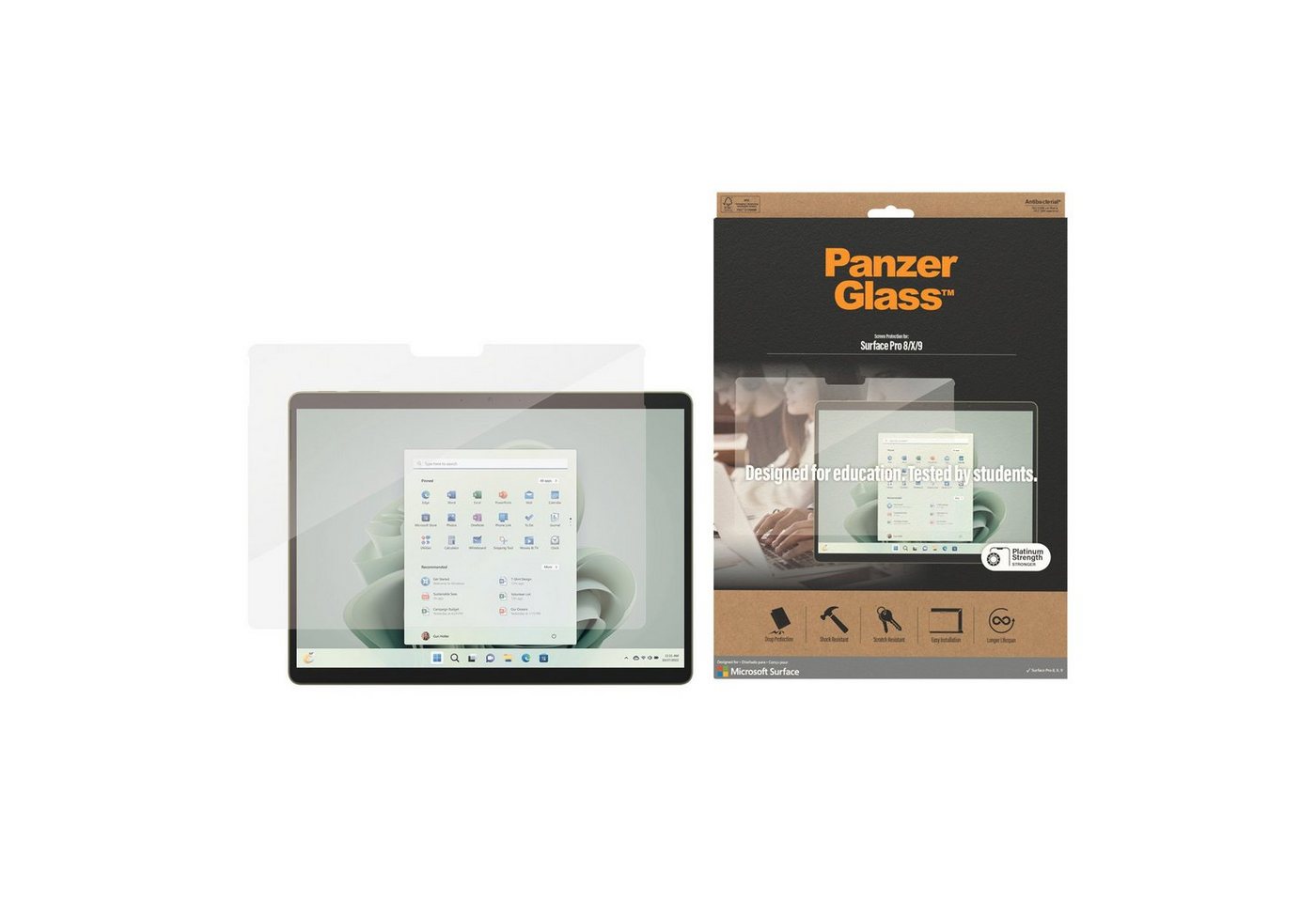 PanzerGlass Glas Microsoft Surface Pro 8/Pro X/Pro 9, Displayschutzfolie von PanzerGlass